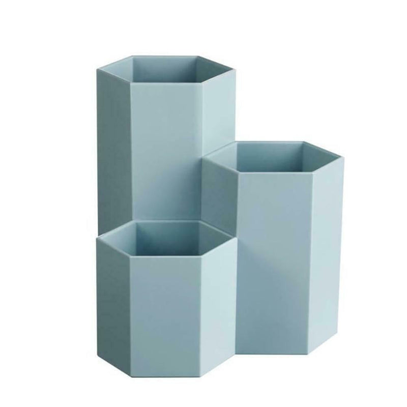 Nail Polish Cosmetics Box Pen Holder Makeup Brush Storage Case (Lake Blue) A