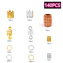 140pcs Hair Braid Dreadlock Beads Braiding Hair Extension Accessories  JC,a