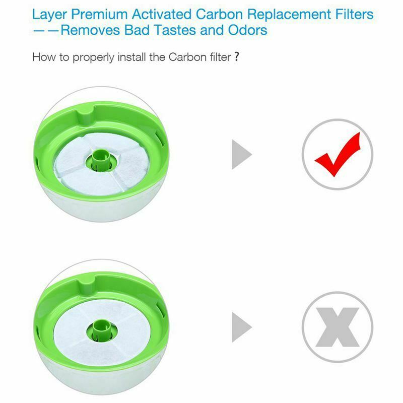 Pet Fountain Automatic Water Dispenser Premium Activated Carbon Filters 4 P