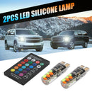 2x T10 6 RGB COB LED Car Bulbs Remote Control Auto Interior Map Reading Light