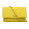 Fashion Women Shoulder Messenger Handbag Chain Leather Evening Bag (Yellow) A