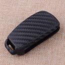 Rubber Carbon Fiber Flip Car Key Case Protector Chain Fit For Audi A3 2013-2019