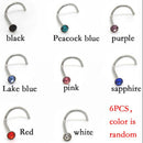 Reliable Mix Colors Rhinestone Nose Studs Screw Ring Bone Bar Body Piercing  Z