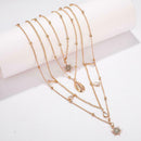 Boho Shell Crystal Pendant Necklace Women Sweater Clavicle Chain Jewelry A