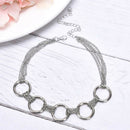 Fashion Women Multilayer Hollow Out Round Pendant Choker Necklace Jewelry GifTO