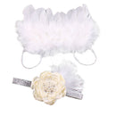Newborn Baby Girl  Feather Angel Wing +Flower Headband Photography Props Outfits