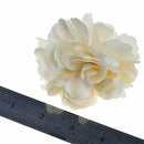 Women Girls Satin Peony Flower Hair Clip Brooch - Beige K2N5