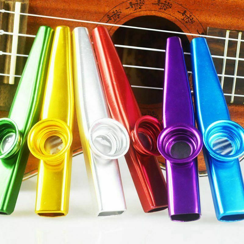 Set of 6 Colors Metal Kazoo Musical Instruments Good Companion for A Guitar