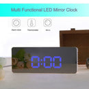 Multifunction Digital Mirror LED Mirror Clock Alarm with Temperature Snooze