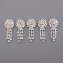 5 Pieces Flower Rhinestone Crystal Flatback Buttons for Sewing Wedding Phone