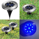 9 LED Solar Buried Lamp Under Ground Lights Outdoor Path Way Decor(Blue) A