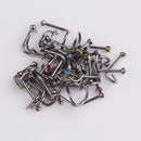 20Pcs Screw Nose Hoop Ring Studs Surgical Steel Rhinestone Body Piercing Jewelry