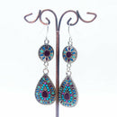 Bohemia National Style Colorful Water Drop Ear Drop Earrings