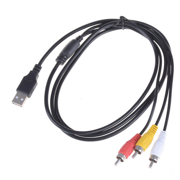 3 RCA to USB 2.0 Male A Composite Adapter Audio Video AV HDD DVR Data Cable OZ
