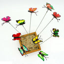 2x  Artificial Butterfly On Spring Plastic Sticks Crafts Garden Decor Nice gift