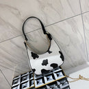 Fashion Cow Dots Shoulder Bag Women Leather Chain Hobos Totes Handbag (L)