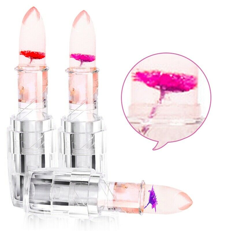 Flower Crystal Jelly Lipstick Temperature Change Color Lip Balm Waterproof  H3N1