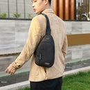 Casual Crossbody Chest Bags Oxford Men Shoulder Messenger Handbags (Black)