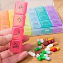28 Slots Pill Box Weekly 7 Day 7 Color Detachable AM/PM Transparent