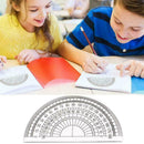 Plastic Protractor 180 Degrees Clear Student Math Set Measurment P6O7