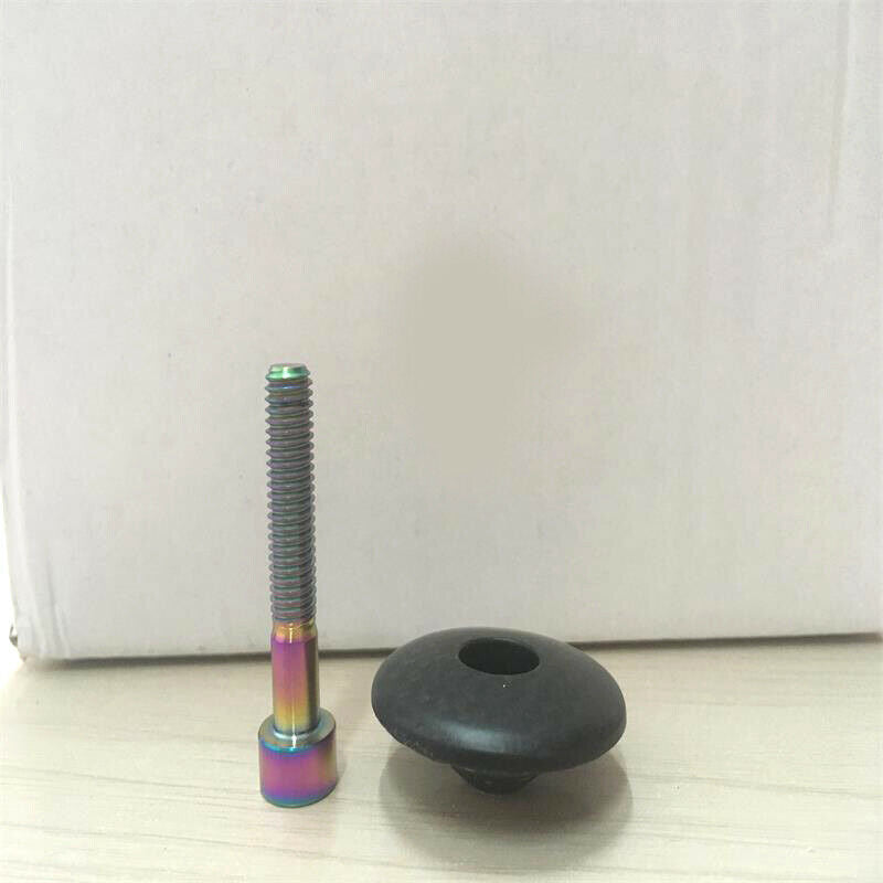 1-1/8 inch Matte Carbon Fiber Cycling Headset Stem Top Cap Titanium Bolt Ro