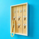 Beige INS Scandinavian Style Wall Decoration Handmade Wooden "HOME" Key Box