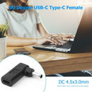 90 Degree USB-C Type-C Female to 4.5x3.0mm DC Male Plug Converter for Dell A