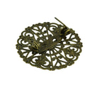 10x Filigree Flower Blank Brooch Settings Lapel Pin Safety Pins Base Bronze