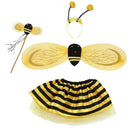 4Pc Bumble Bee Honey Girls Kids Fairy Halloween Fancy Dress Up Party