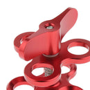 Triple Ball Clamp 3 Holes Underwater Arm Diving Bracket for Gopro Light Red