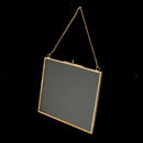 Metal & Glass Hanging Photo Frame Portrait & Landscape & Specimen 16x14cm