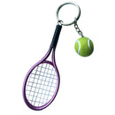 2 Pack Mini Tennis Racket and Ball Keychain Car Keychain Handbag Pendant Gift