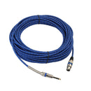 3Pin XLR Female to 1/4" 6.35mm TRS Male Balanced Stereo Audio Mic Cable 15m
