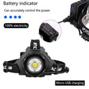 Zoom 2000lm XHP70LED Torch Flashlight Outdoor Camping Safety Smart USB Head Lamp