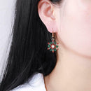 Christmas Snowflakes Drop Earrings Rhinestone Pendant Necklace Jewelry Set
