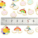 27Pcs/Set Enamel Alloy Rainbow Cloud Charms Pendant Jewelry DIY Craft Maki ME
