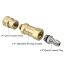 360 Degree Rotation Pivoting Coupler for Pressure Washer Nozzle 1/4'' Quick New