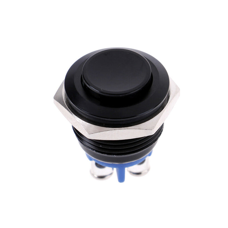 1PC 19mm waterproof black momentary metal push button reset switch high head  Gw