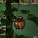 Retro Solar LED Lamp Garden Iron Hanging Lantern Landscape Light (A Copper)