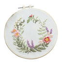 DIY Needlework Kits with Embroidery Hoop Cross Stitch Craft, Flower Pattern