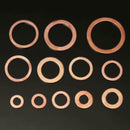 280 Pcs 12 Sizes Assorted Solid Copper Crush Washers Seal Flat Ring Set With Box