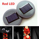 Solar LED Flashing Cars Cup Holder Pad Mat Auto Interior Light -Red Color new