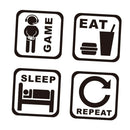 Game Room wall Stickers Decals Home Wall Decoration GAME EAT SLEEP REPEAT