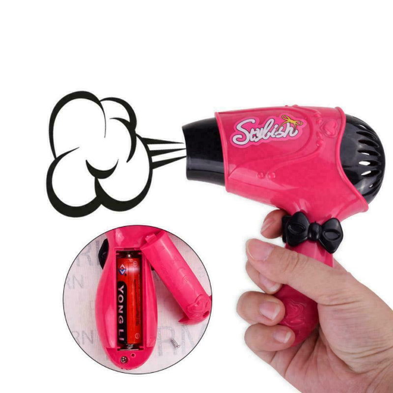 Children Hair Salon Kit Girls Pretend Play Hairdressing Simulation Toys Set F4J0