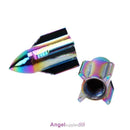 4pcs Colorful Rocket Shaped Aluminum Car Wheel Tire Valve Stem Caps Covers
