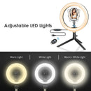 10.2 inch LED Selfie Ring Light Mobile Phone Clip Lamp with Tripod Stand