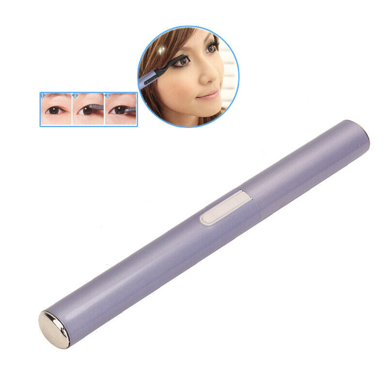 New Purple Electric Heated Portable Eyelash Curler Make Up Tools Pen Sha HIO
