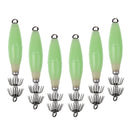 6pcs Luminous Body Fishing Lure Squid Jig Hook Sea Fishing Hooks Fishhooks