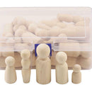 40Pcs Unpainted Natural Blank Wood People Shape Ornaments Party Wedding Wooden