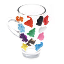12pcs Christmas Decor Silicone Suction Cup Wine Glass Recognizer Label Markerï¼D